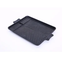 korean style rice stone aluminum baking tray square barbecue grill dish portable outdoor barbecue frying pan