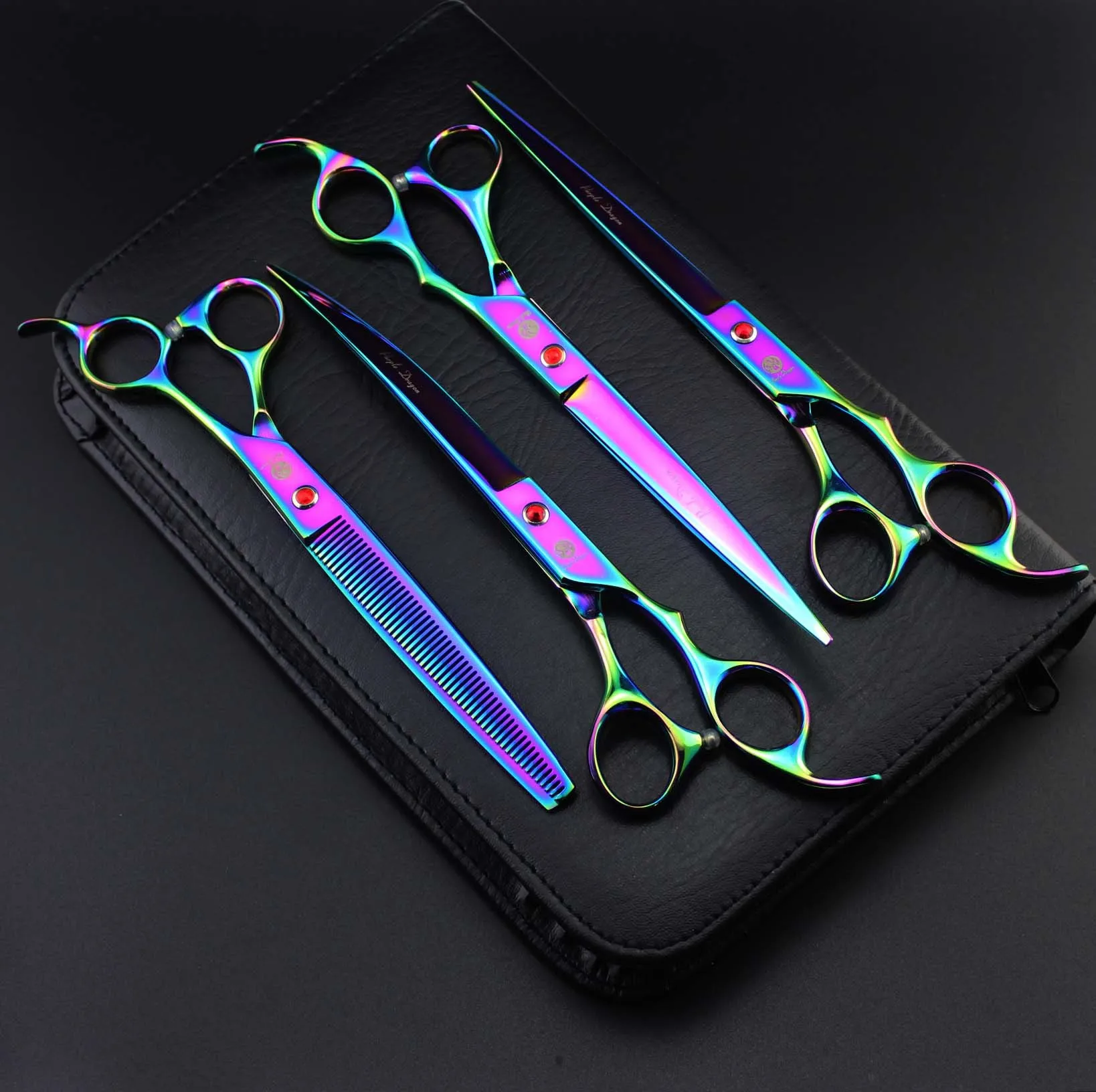 Профессиональный 4 шт./компл. набор ножниц для груминга домашних животных 8 дюймов