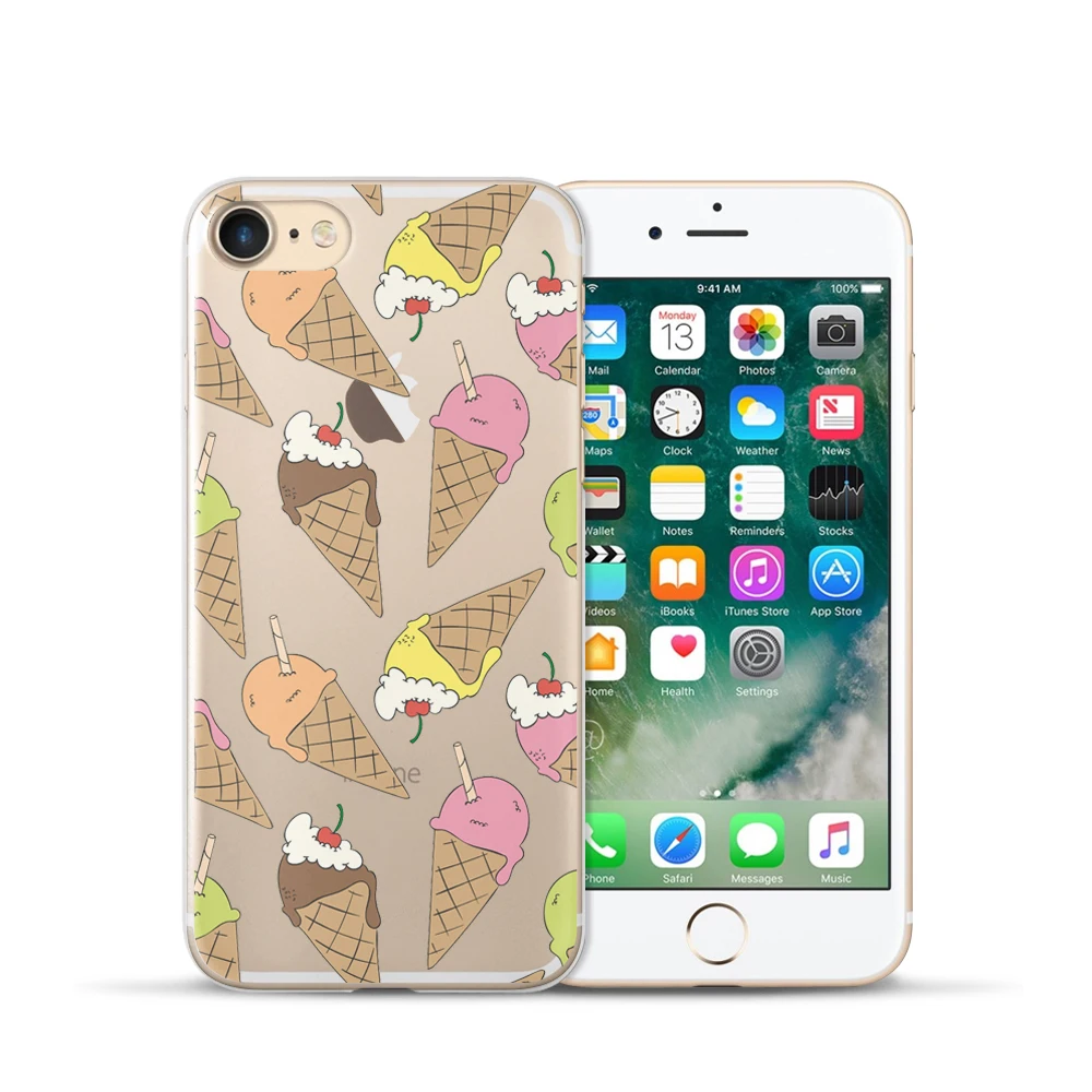 BIGCHEN для iphone 5 S SE 6 6s 8 7 plus сладкие пончики мороженое Макарон окрашенные