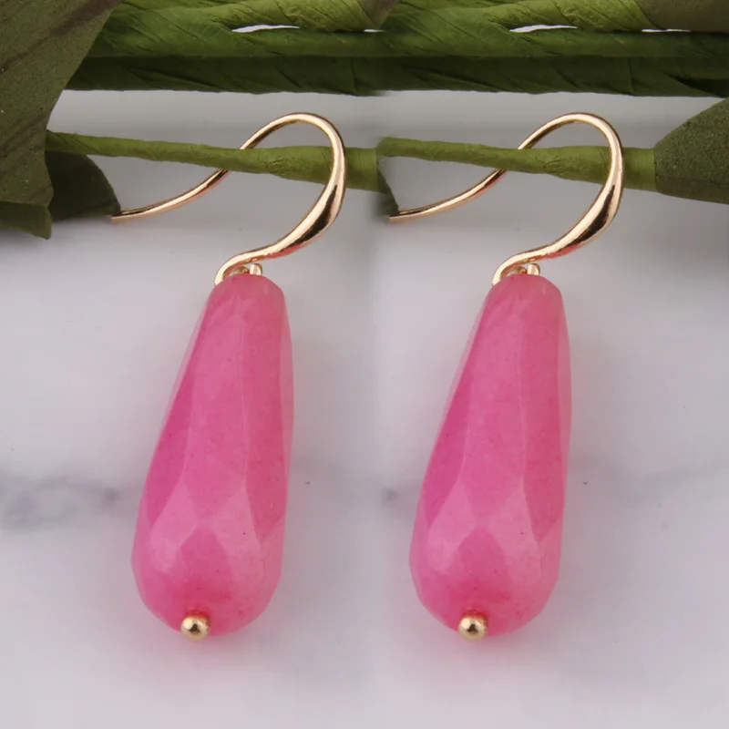 rose Серьги-капли NeeFu WoFu, большие серьги из натурального камня, брендовые длинные серьги Brinco, рождественские аксессуары для ушей Oorbellen - Окраска металла: rose