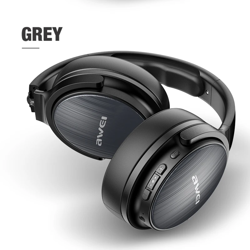 Gray AWEI A780BL Bluetooth 5,0 беспроводные наушники Bluetooth наушники гарнитура с микрофоном складные Игровые наушники для iPhone samsung - Цвет: Gray