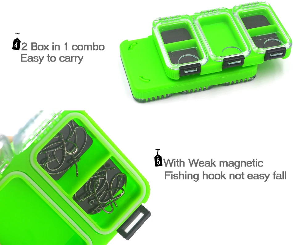 MNFT [2 Box in 1 Combo] 130g ABS Fishing Tackle Box Hooks Bait etc. Carp Fishing Accessories Tools Waterproof Box With Magnetic