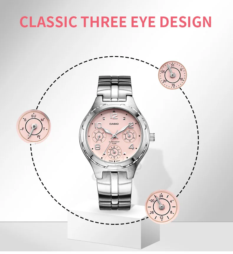 Casio бренд высокого качества кварцевые часы Нержавеющая сталь Наручные часы модные женские туфли часы женские наручные случайные часы LTP-V300L-4A