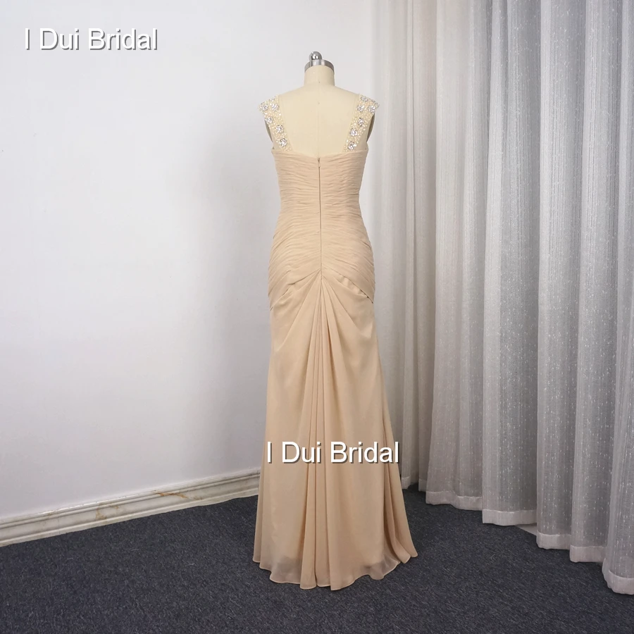 Beaded Cap Sleeve Chiffon Mother of the Bride Dresses Pleated Crystal Cheap Formal Wear Party Dress 201700587 | Свадьбы и торжества