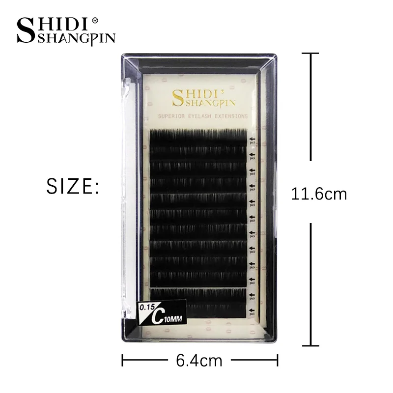 

SHIDISHANGPIN 0.15mm 0.20mm Mink Individual Eyelash Extension Natural 8-13mm False Mink Eyelash Extension 12 Rows Faux Mink Lash