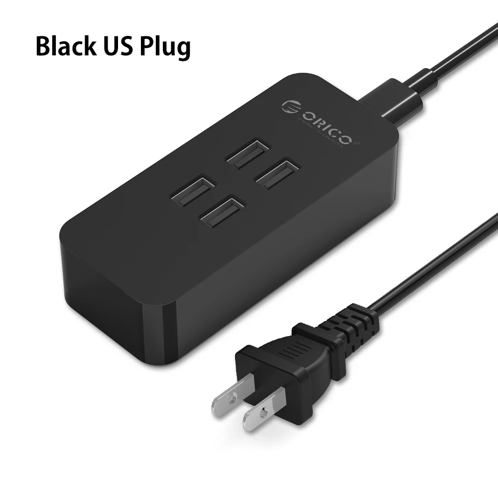 Black US ORICO DCV-4U 4 PortsUSB зарядное устройство мини умное зарядное устройство 5V2. 4A* 4 макс. Выход 20 Вт настольное зарядное устройство US/EU/UK/AU - Тип штекера: Black US