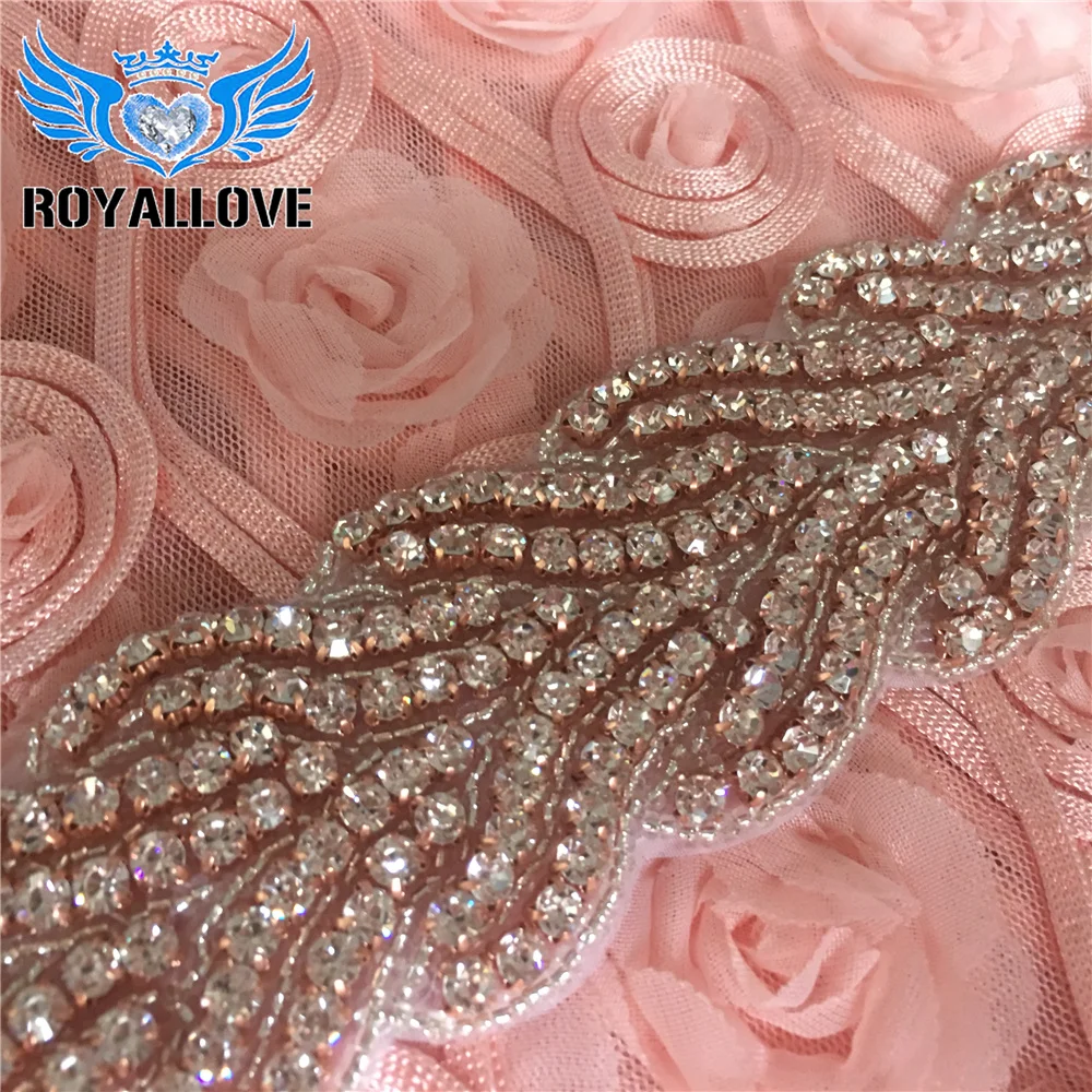 10 Yards Beaded Ornaments Lace Crystal Material Decorative Rose Gold Rhinestone Trimming for Wedding Clothing Sash DIY Trim | Дом и сад