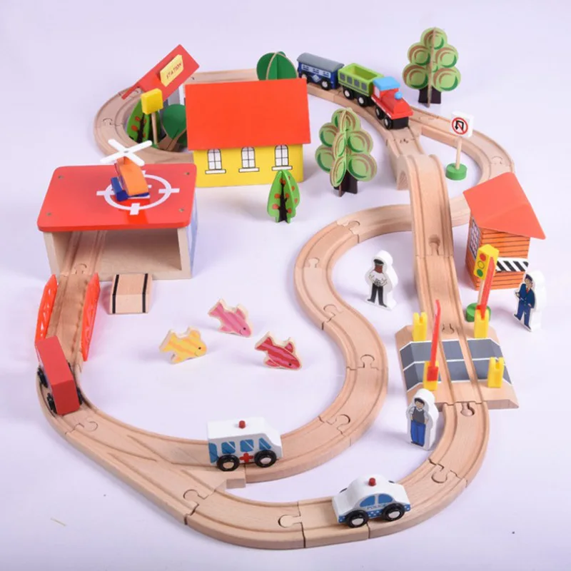 Деревянный комплект с поездом мой милый игрушечный двигатель для маленьких