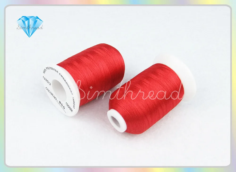 Оптовая продажа красные шпули типа A 25 шт. нитки для вышивки в коробке + 3 катушки
