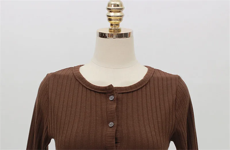 Осенний комплект из двух предметов вязаные топы с открытой строчкой и без