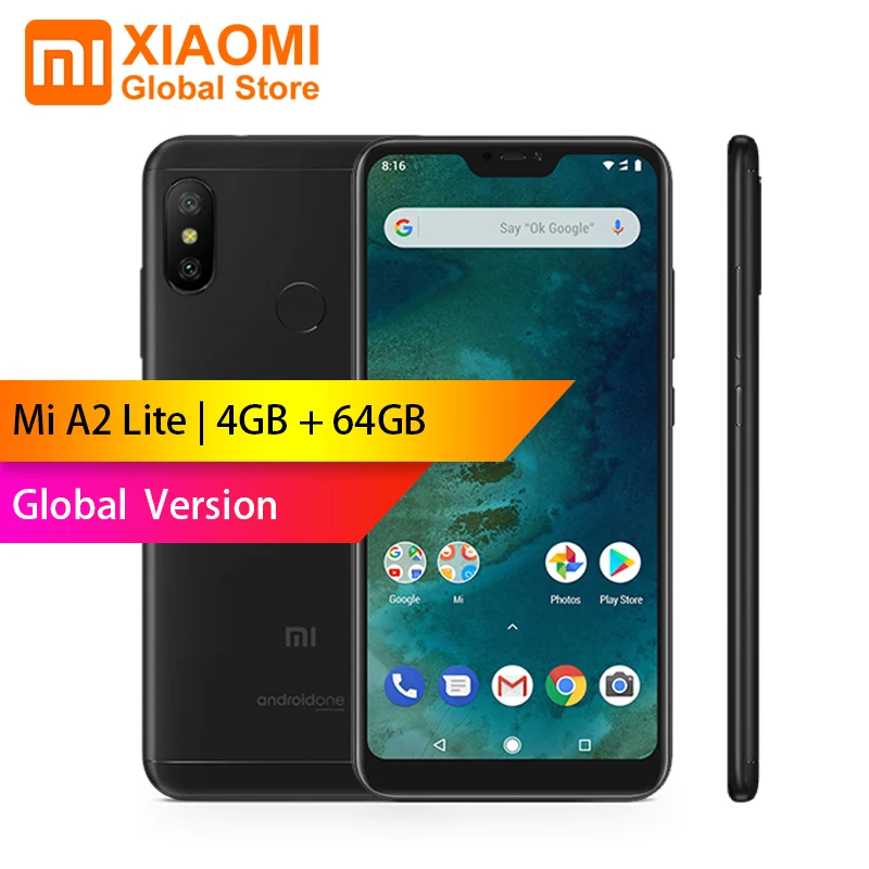 Глобальная версия Xiao mi A2 Lite 4 Гб 64 Snapdragon 625 AI двойная камера 4000 мАч 19:9 полноэкранный