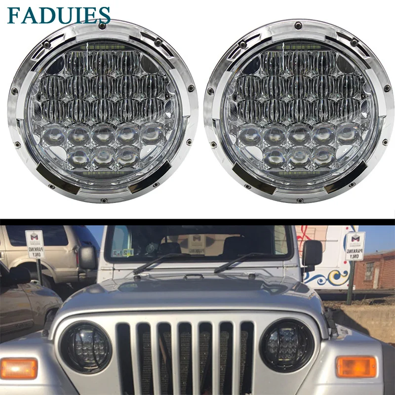 FADUIES хром 7 &quotHalo светодиодные фары с DRL ангельские глазки для Hummer H1 H2 126 Вт 5D H4 Фары