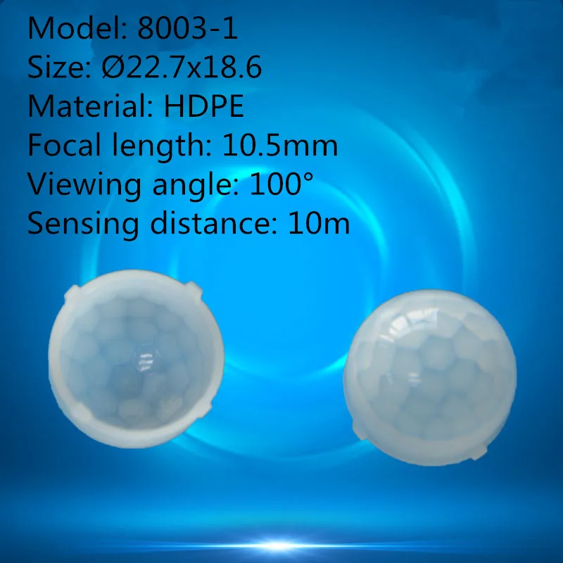 50 шт. 8003-1 куполообразная форма человеческого тела Инфракрасный датчик HDPE пластиковая линза Френеля 22,7*18,6 мм фокусное расстояние 10,5 мм