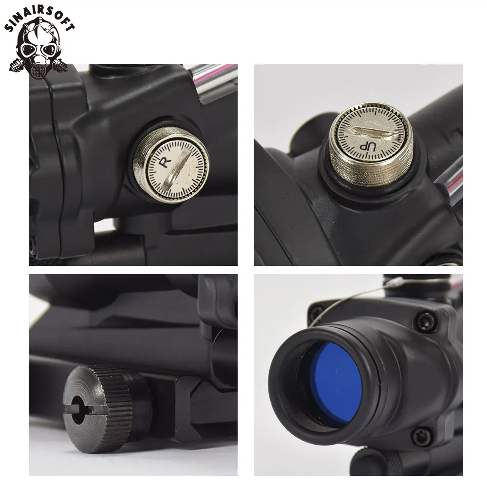 Охотничий оптический прицел SINAIRSOFT ACOG 1X32 из натурального волокна с красным и