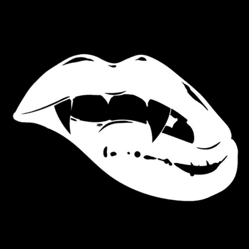 17.8cm*11.6cm Vampire Lips Teeth Fashion Decor Stickers Decals Vinyl Car Styling Black/Silver S3-7002 | Автомобили и мотоциклы