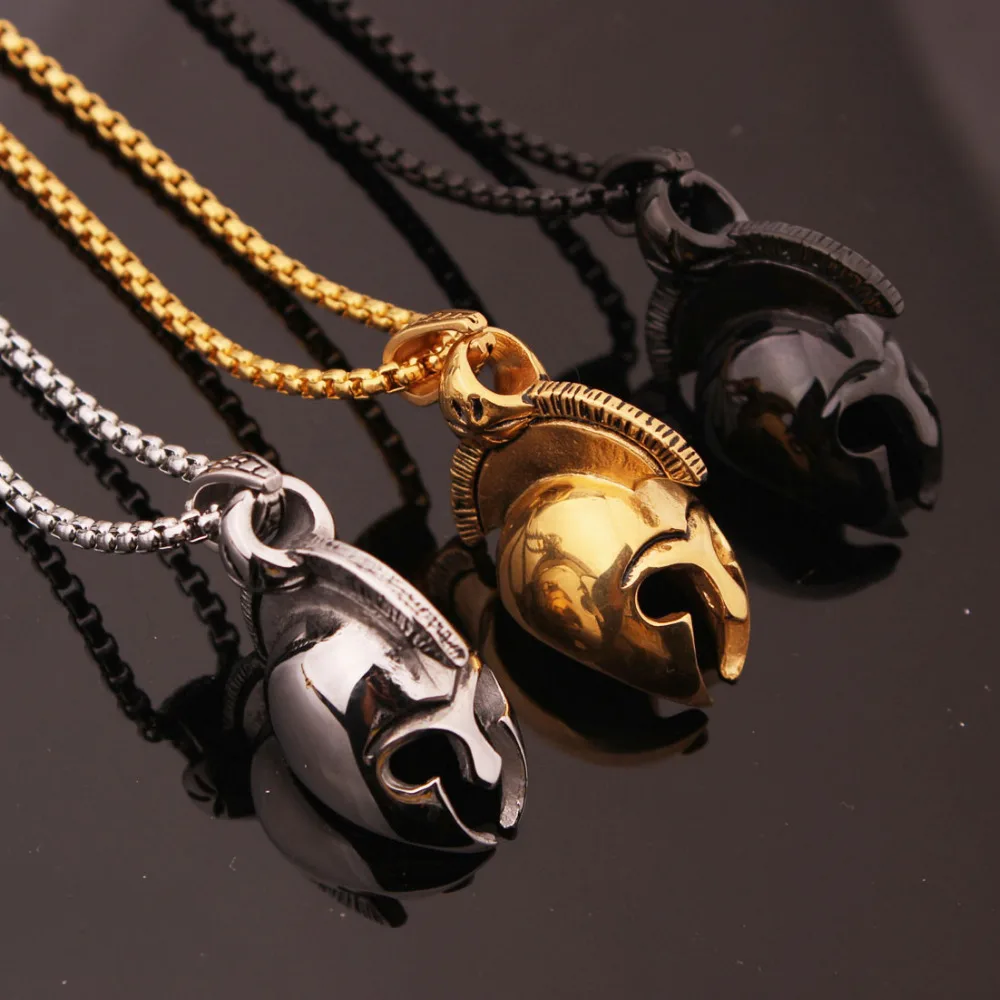 Мужское винтажное ожерелье из нержавеющей стали Серебряное/золотое/черное в