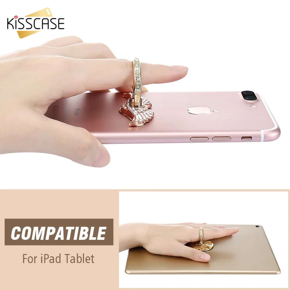 KISSCASE универсальный металлический держатель для телефона с поворотным кольцом на