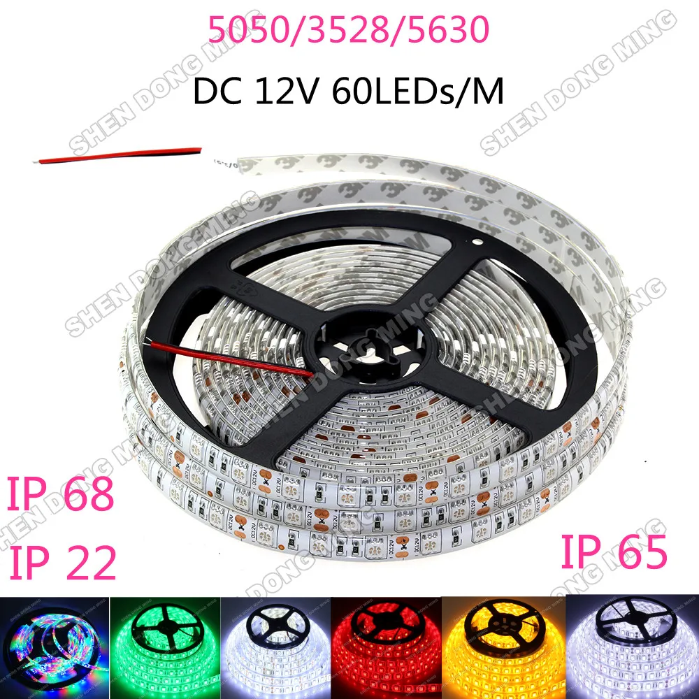 Светодиодная лента RGB 3528/5050/5630 Fita полосатая неоновая лампа 12 В постоянного тока 60