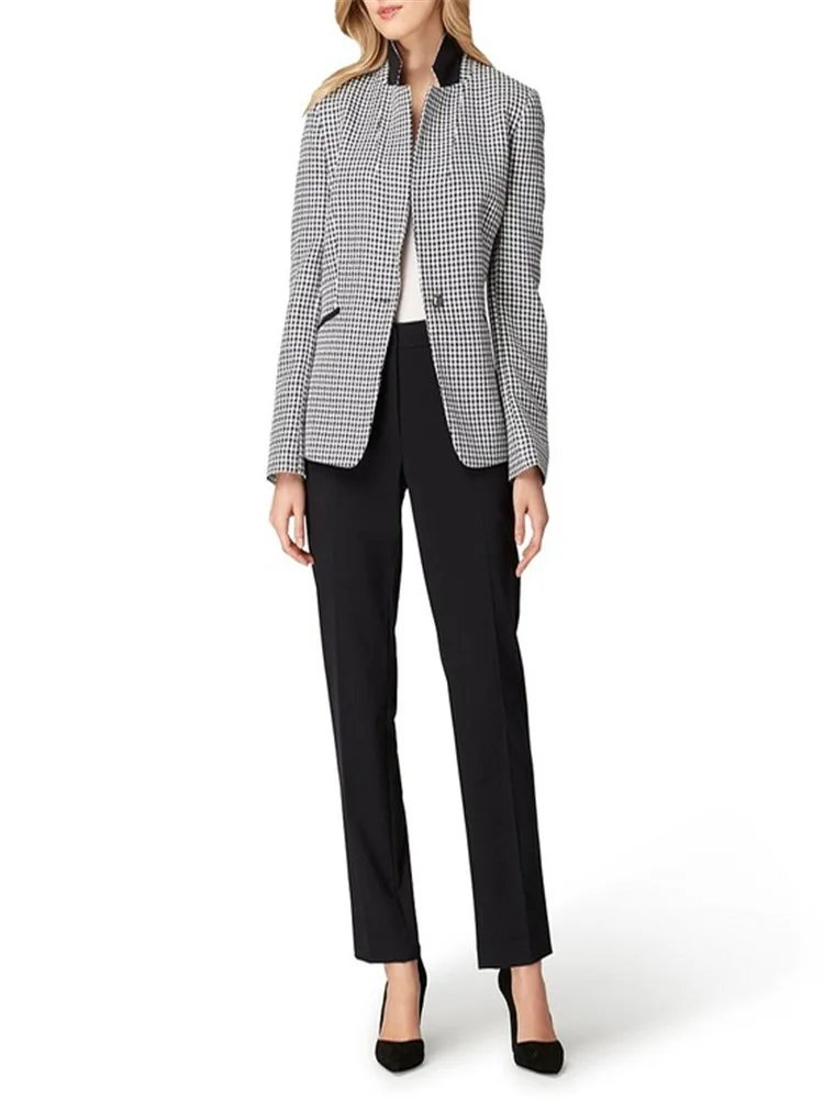Picture Style casual suits Royal blue 2 piece set women business suits slim fit ladies office uniform elegant pant suits female trouser suits - Цвет: Picture Style