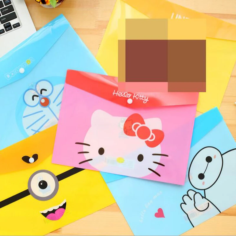Корейская креативная мультяшная сумка Hello Kitty A4 для файлов милая Doraemon офисной школы хранения