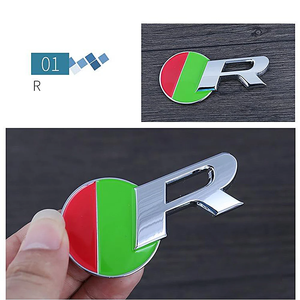 Стерео 3D Металл R S в виде буквы Спортивная эмблема Стикеры автомобильного