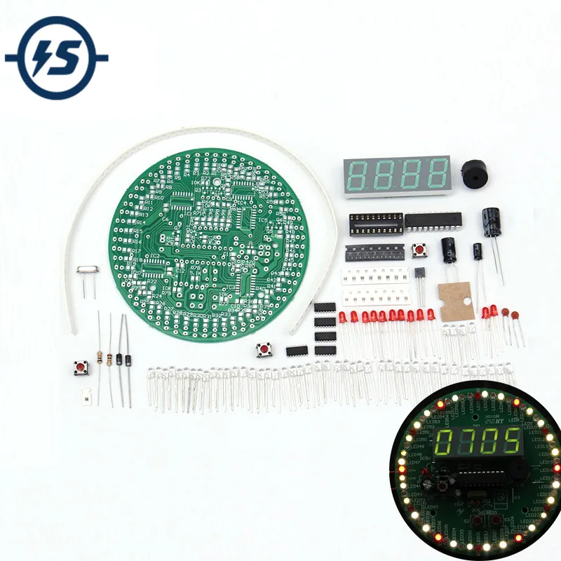 Вращающиеся часы DIY Kit электронный будильник 172 компонентов секунд шоу коррекция