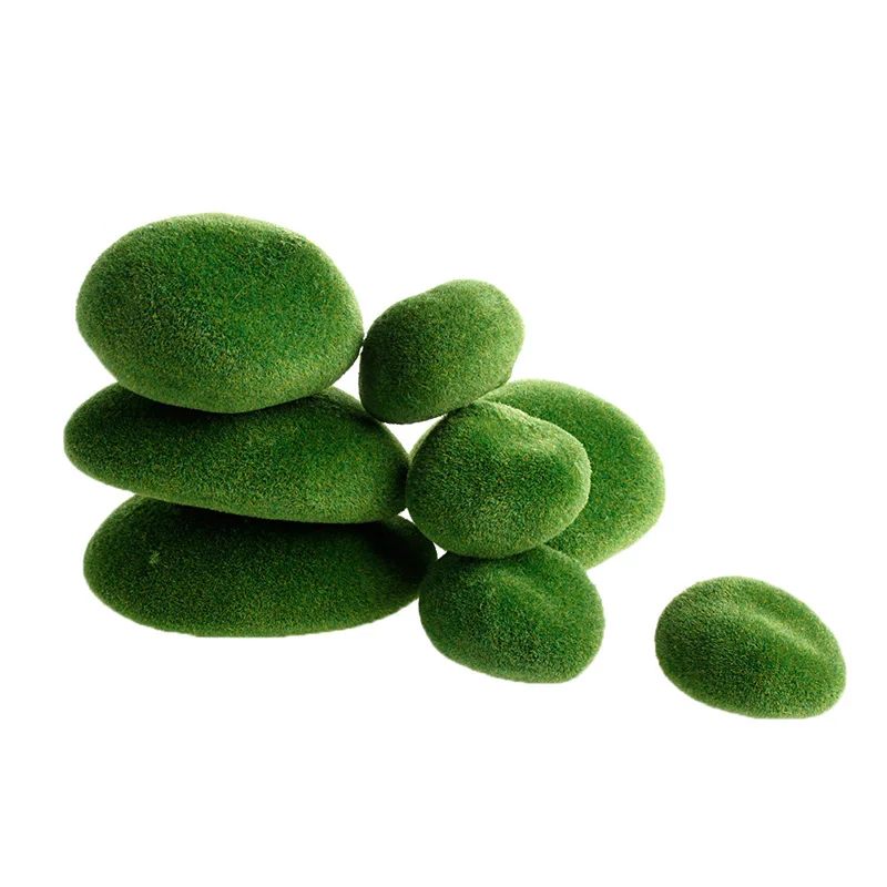 8Pcs Green Artificial Moss Stones Grass Plant Poted Home Garden Decor Landscape Z07 Drop Shipping | Дом и сад