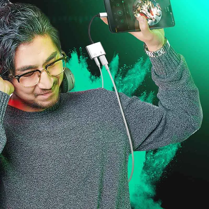 Высокое качество Тип C до 3 5 мм и зарядное устройство 2 в 1 Наушники AUX аудио разъем