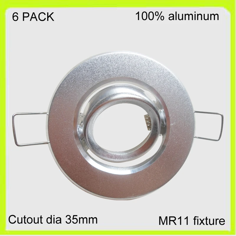 

DIY Install 6 PACK round led down light fixture MR11 brim edge cutout dia35mm aluminum trim for led spotlight fittings frame