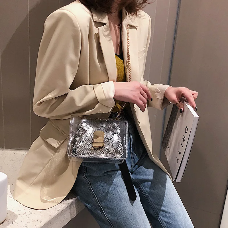 Прозрачная женская сумка через плечо 2019 качественные роскошные сумки из ПВХ