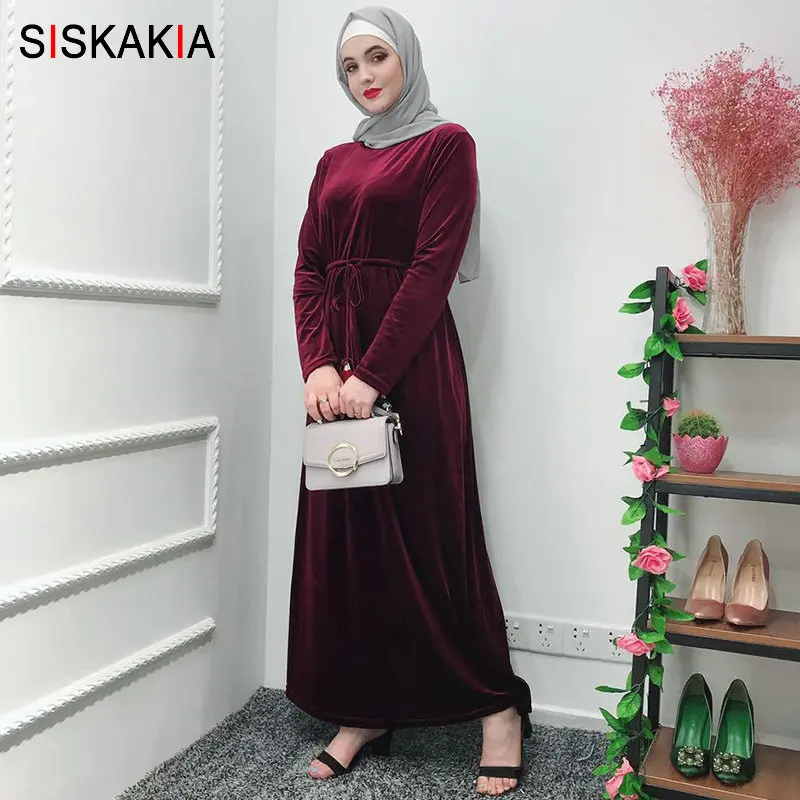 Длинное платье Siskakia Ramadan короткое Однотонное Платье макси с кисточками и поясом
