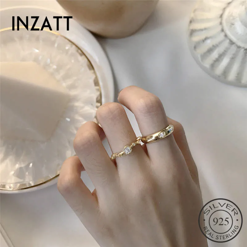 

INZATT Real 925 Sterling Silver Minimalist Branch Zorcon Ring For Fashion Women Trendy Fine Jewelry Accessories 2019 Gift