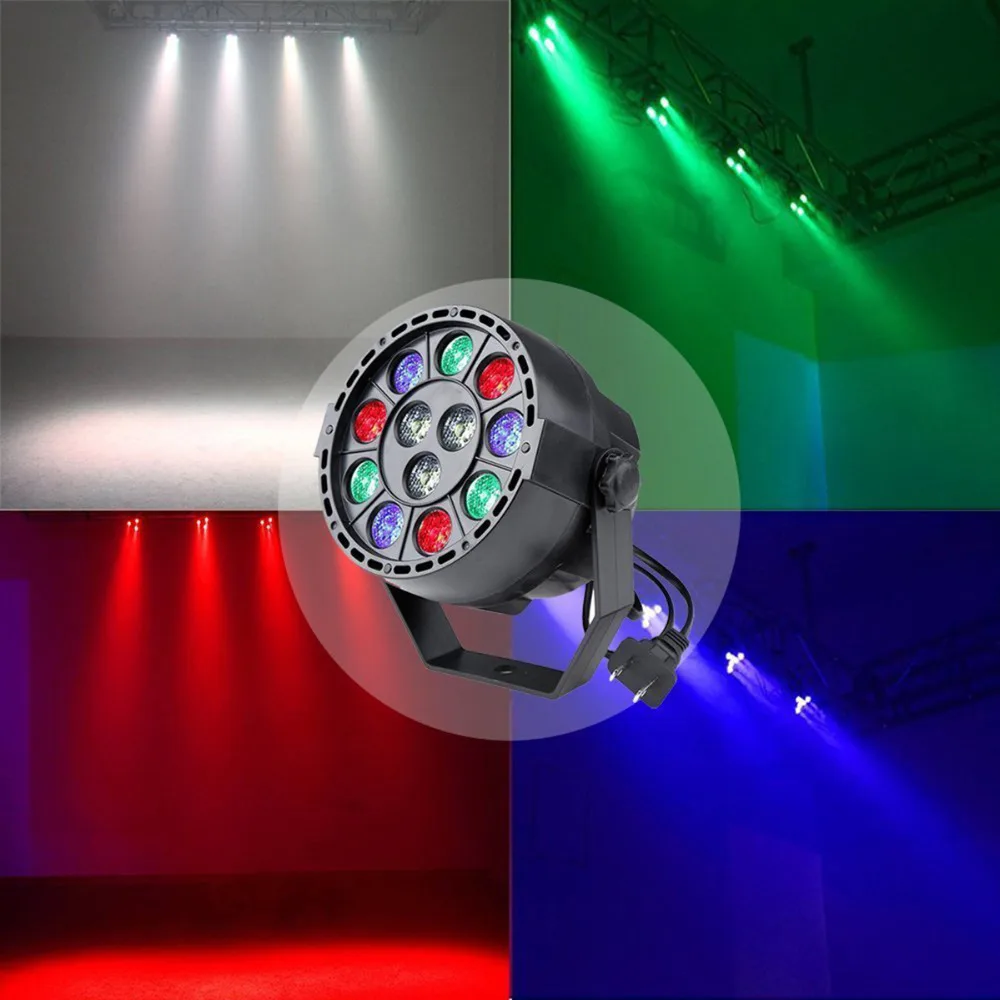 12LED PAR фары с RGB Магия DMX Эффект 4 вида цветов звук активировать сцены и нескольких