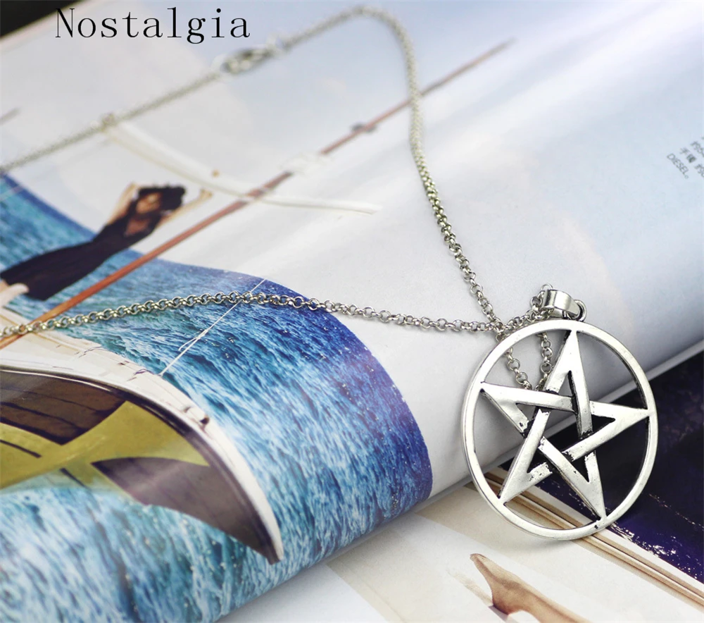 Fashion Necklace Accessories Hollow Out Five-pointed Star Pendant Necklaces Pentagram Punk Rock Biker Long Neckless Women Jewe | Украшения