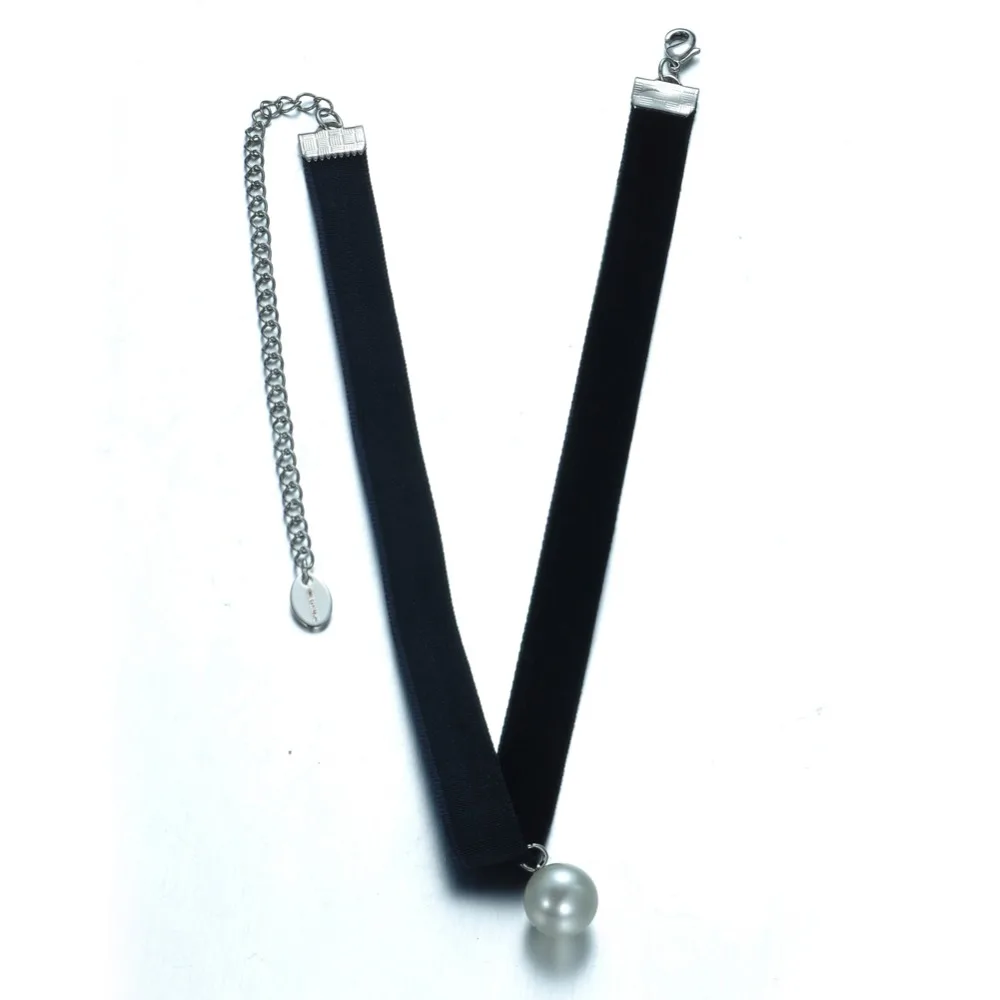 KIVN модные ювелирные изделия черный Ретро готический ошейник стеклянный жемчуг