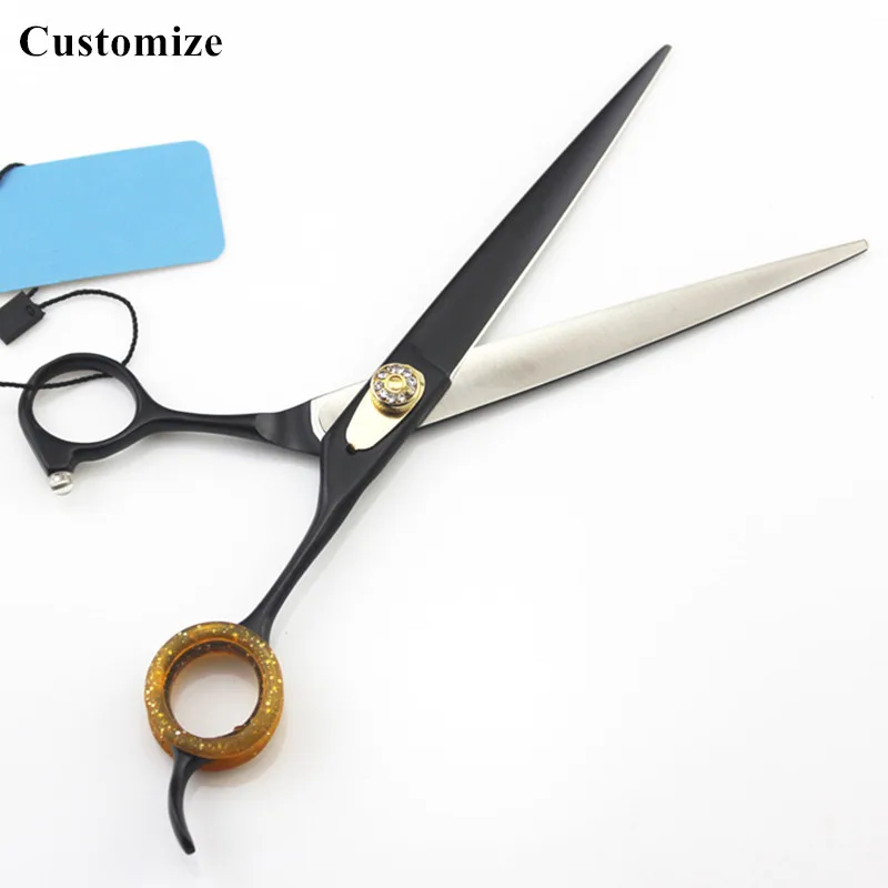 

Customize professional japan 7'' black Pet dog grooming hair scissors Cutting barber dog grooming shears hairdressing scissors