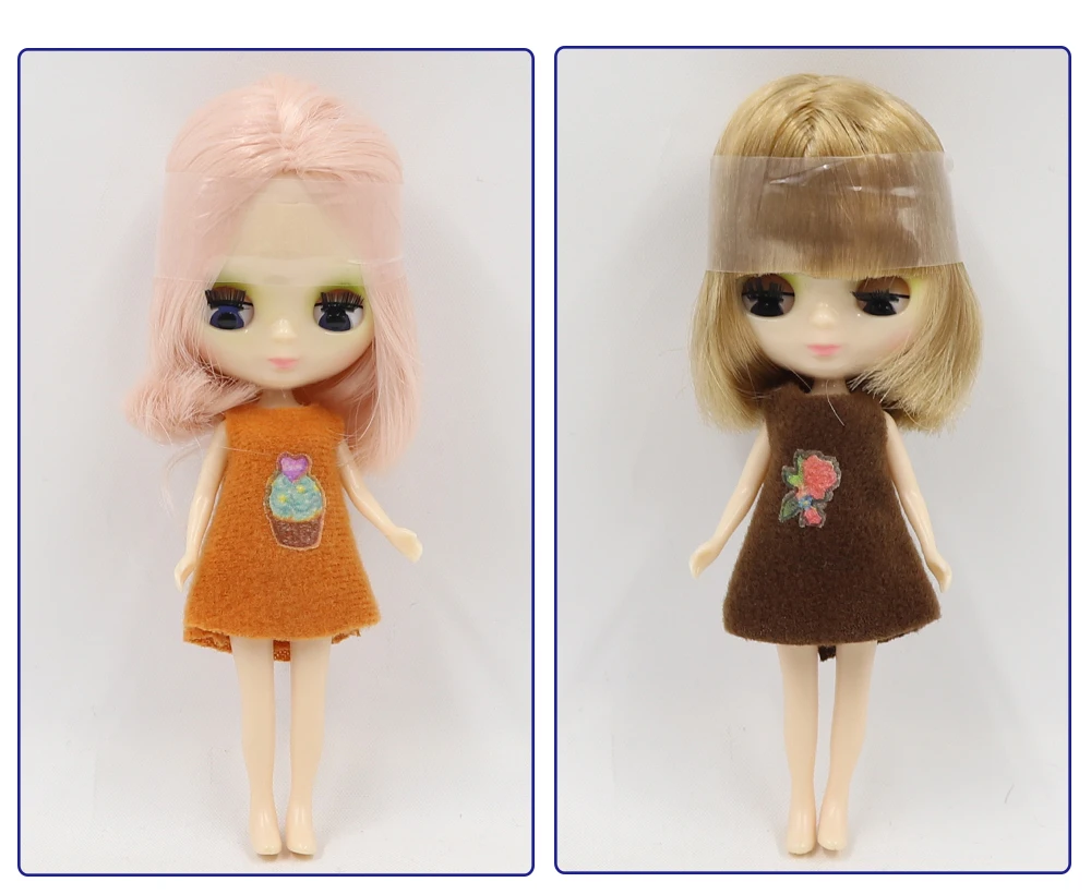 Фабрика blyth мини-кукла 10 см BJD нормальная кукла тела, случайное платье
