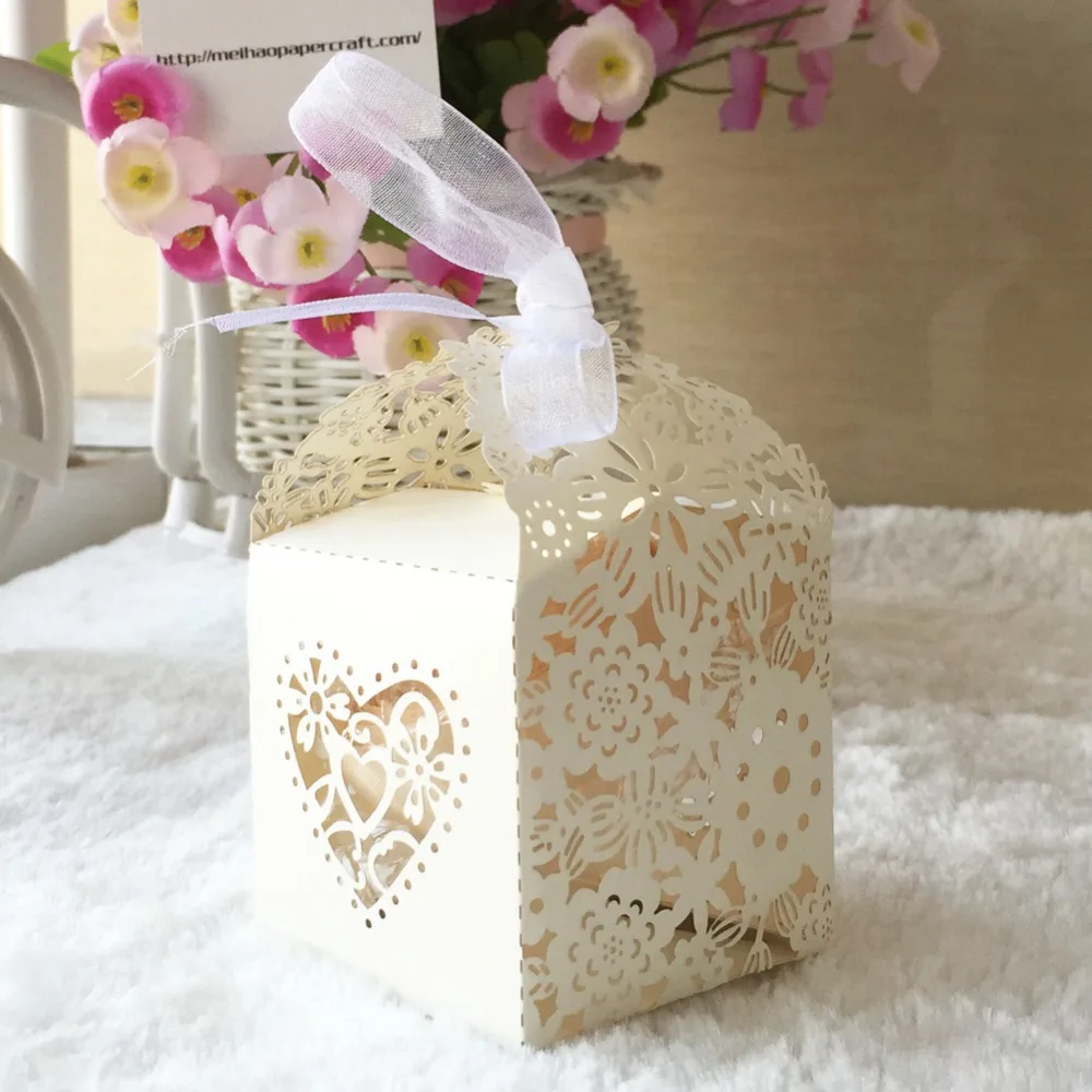 100 шт жемчужная бумага цветок мини размер бумажная коробка конфет День рождения