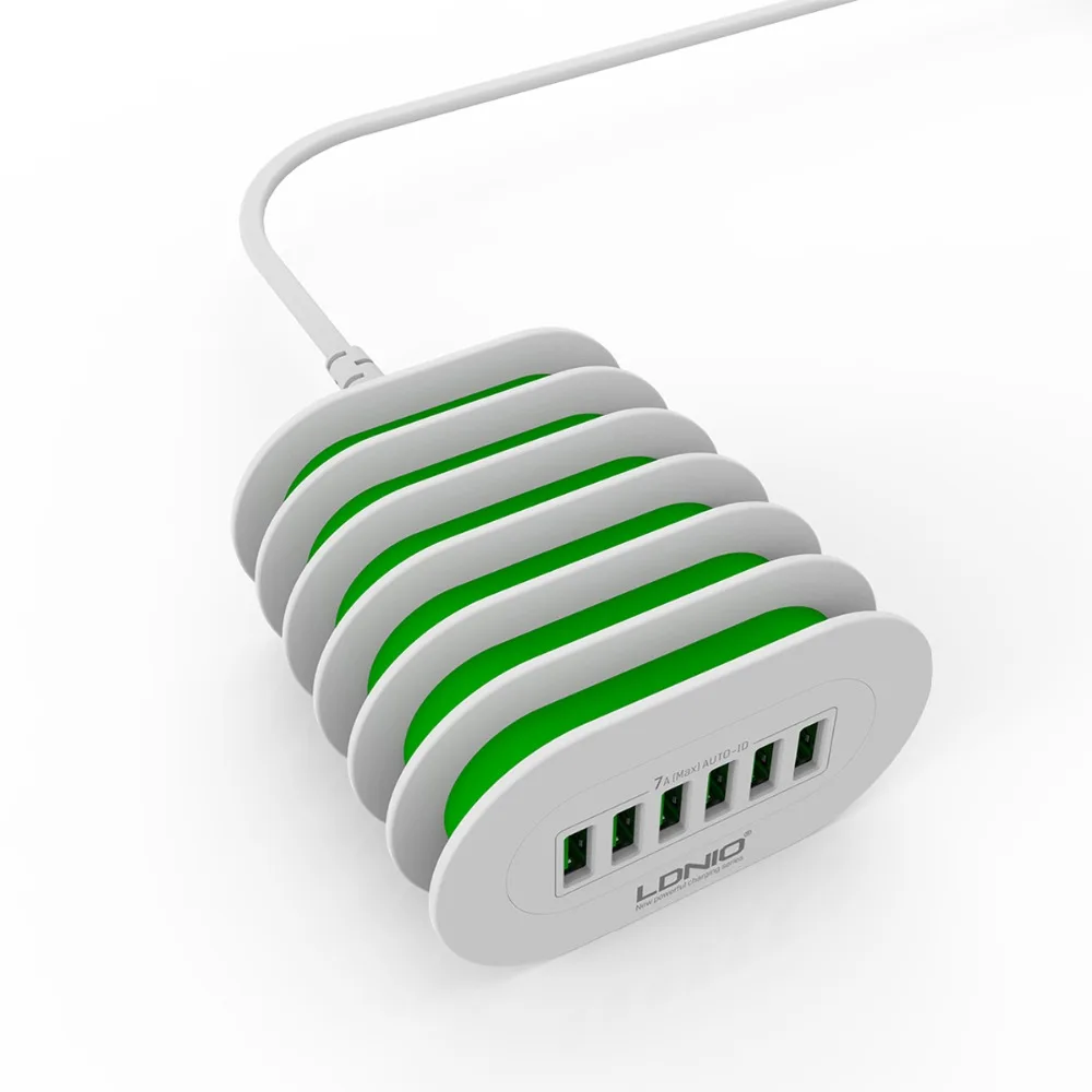 LDNIO a6702 6 USB Multi Порты зарядная станция Smart Адаптивная 7a Desktop Универсальный Быстрый