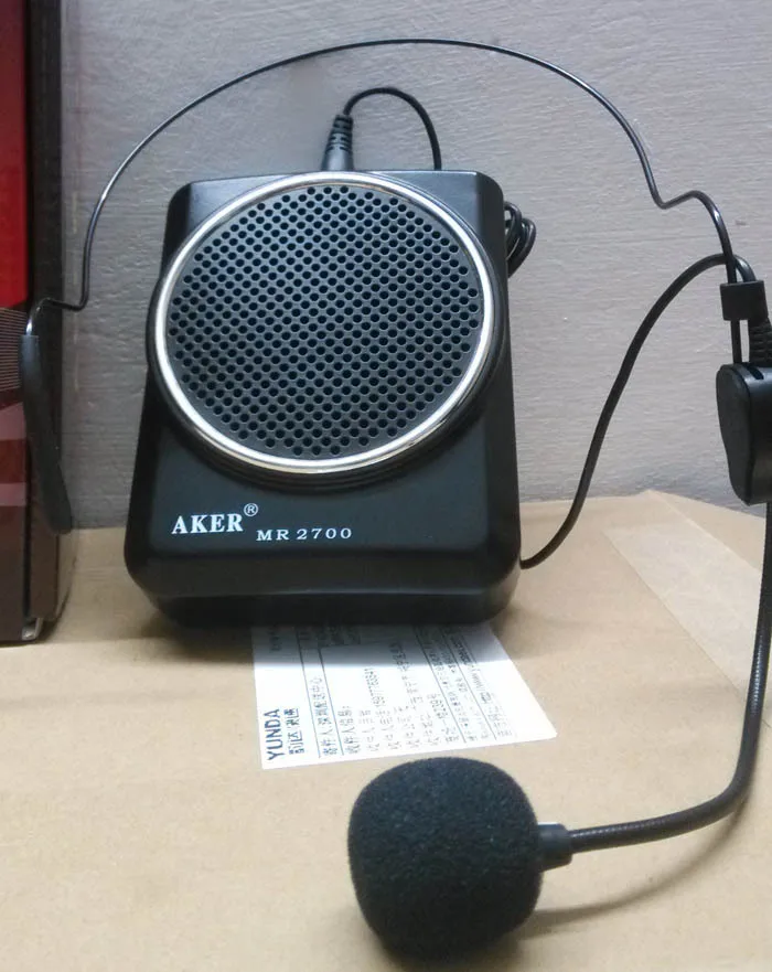 Бесплатная доставка AKER MR2700 12 Вт пояс портативный PA усилитель голоса MP3 динамик FM