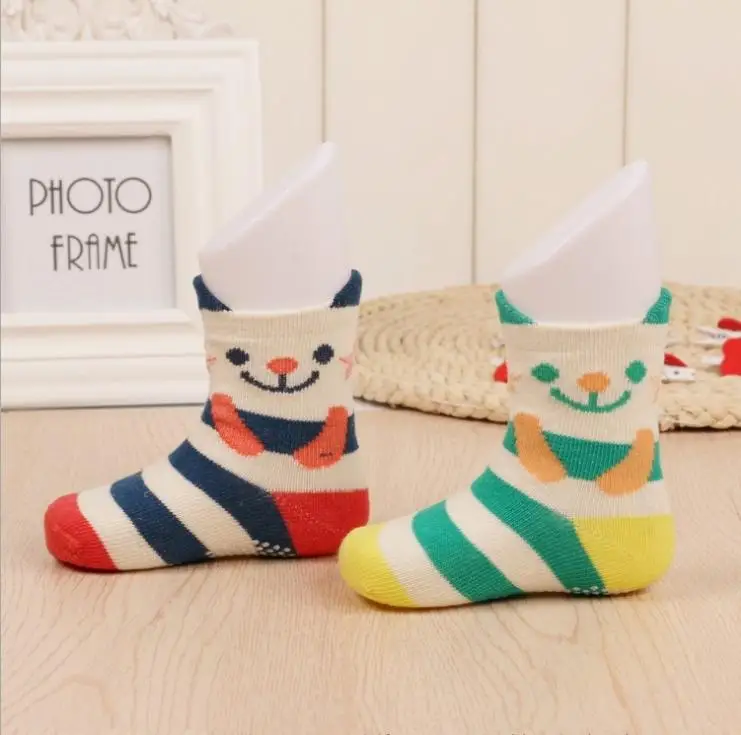 

0-1 years old unisex baby infants silicone non-slip floor socks Stereo ear caroon socks 12 pairs/lot mix