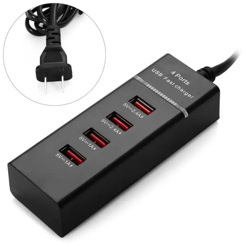 Универсальное 4 порта USB настенное зарядное устройство адаптер питания для