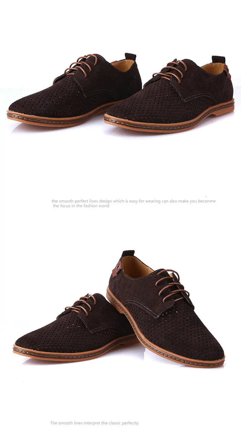 QWEDF/мужские туфли-оксфорды г. Мужские летние дышащие Замшевые Кожаные Туфли Мужские модельные туфли с вырезами в британском стиле Большие размеры 38-48, XX-033