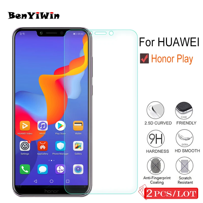 2 шт. Премиум Закаленное стекло для Huawei Honor Play защита экрана прозрачная закаленная