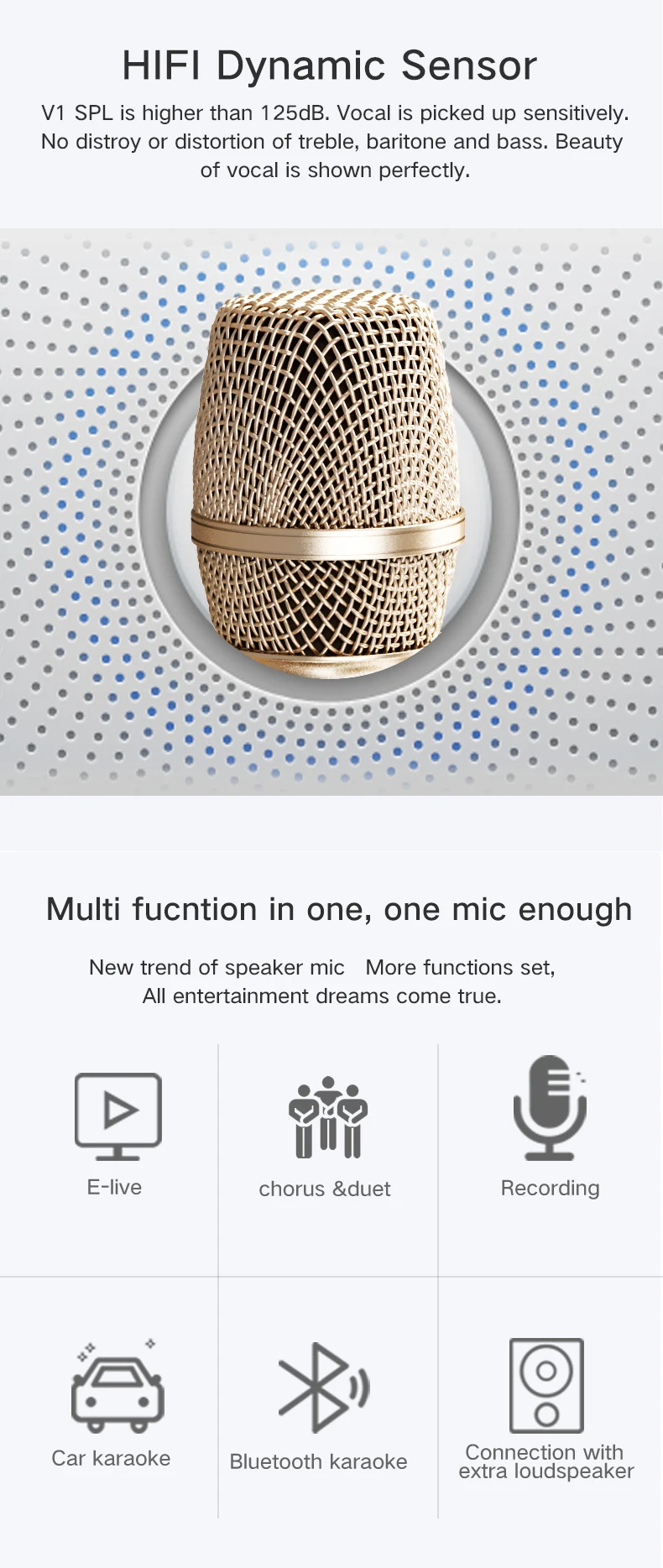 Тосинг микрофон продавец смартфон HIFI bluetooth/FM/UHF/EOV/AUX IN/наушники Ручной беспроводной караоке профессиональный микрофон