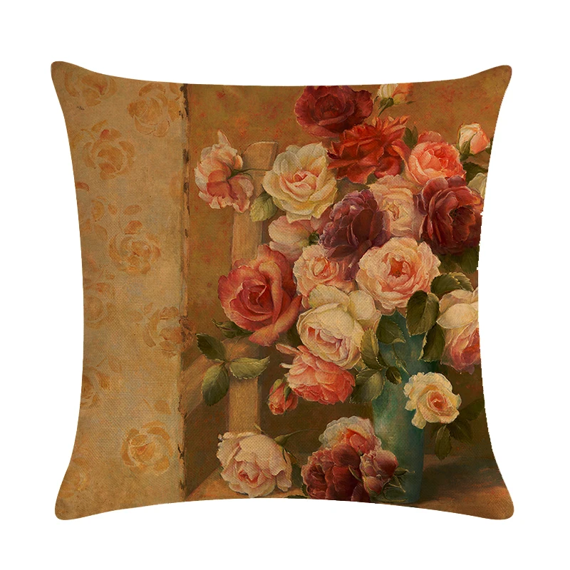 Картина маслом устроить цветы декоративная подушка чехол Красочный цветок