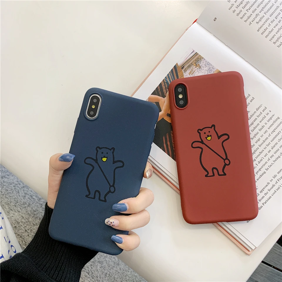 Матовый Силиконовый чехол из ТПУ с рисунком милого медведя для Huawei Honor 10 Lite 9 8