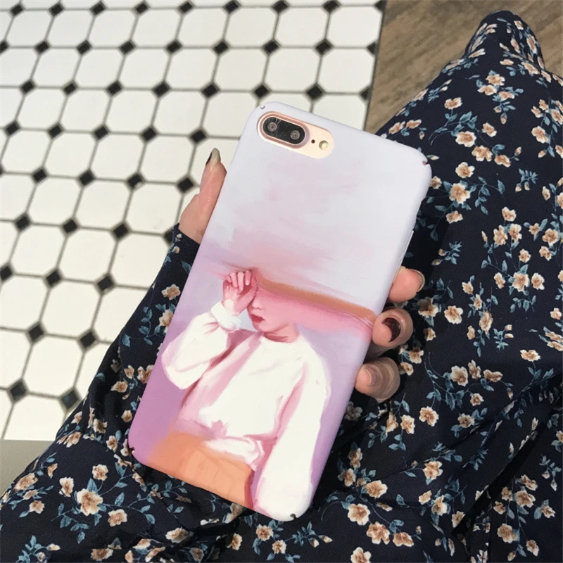 Чехол для iPhone 7 6 X XS Han Fengwen art жесткий чехол телефона с масляной росписью маленькой
