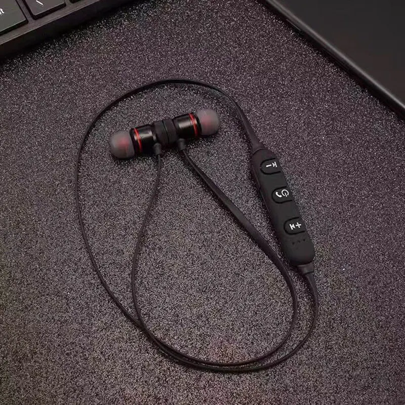 Беспроводные Bluetooth наушники Металлические Магнитные стерео спортивные бас с