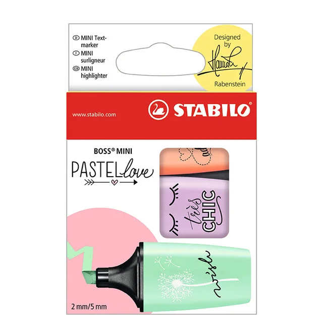 orange purple green 3 шт/6 шт Stabilo Boss мини-маркер ручка флуоресцентного цвета маркер ручка набор - Цвет: orange purple green